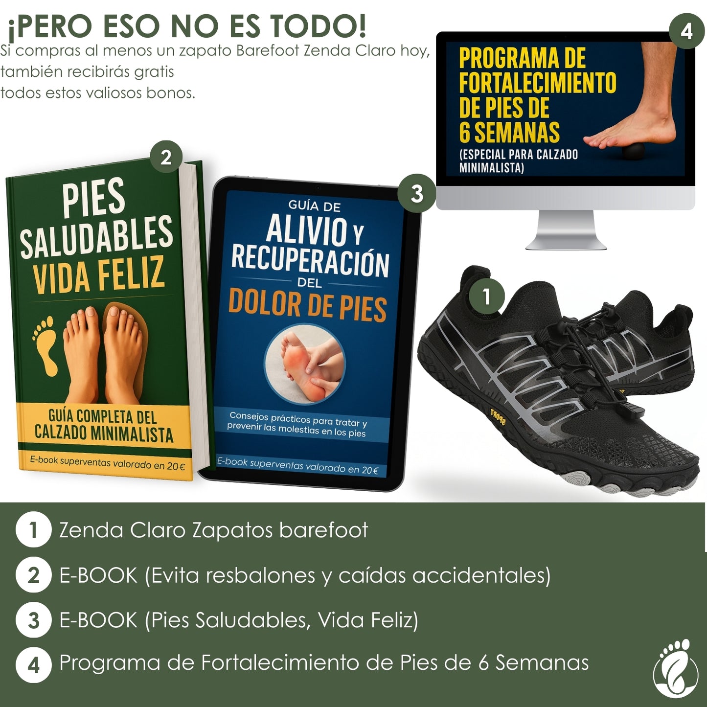 Zenda Claro – Zapatos Barefoot (Unisex) – Flexible – Ligero – Natural