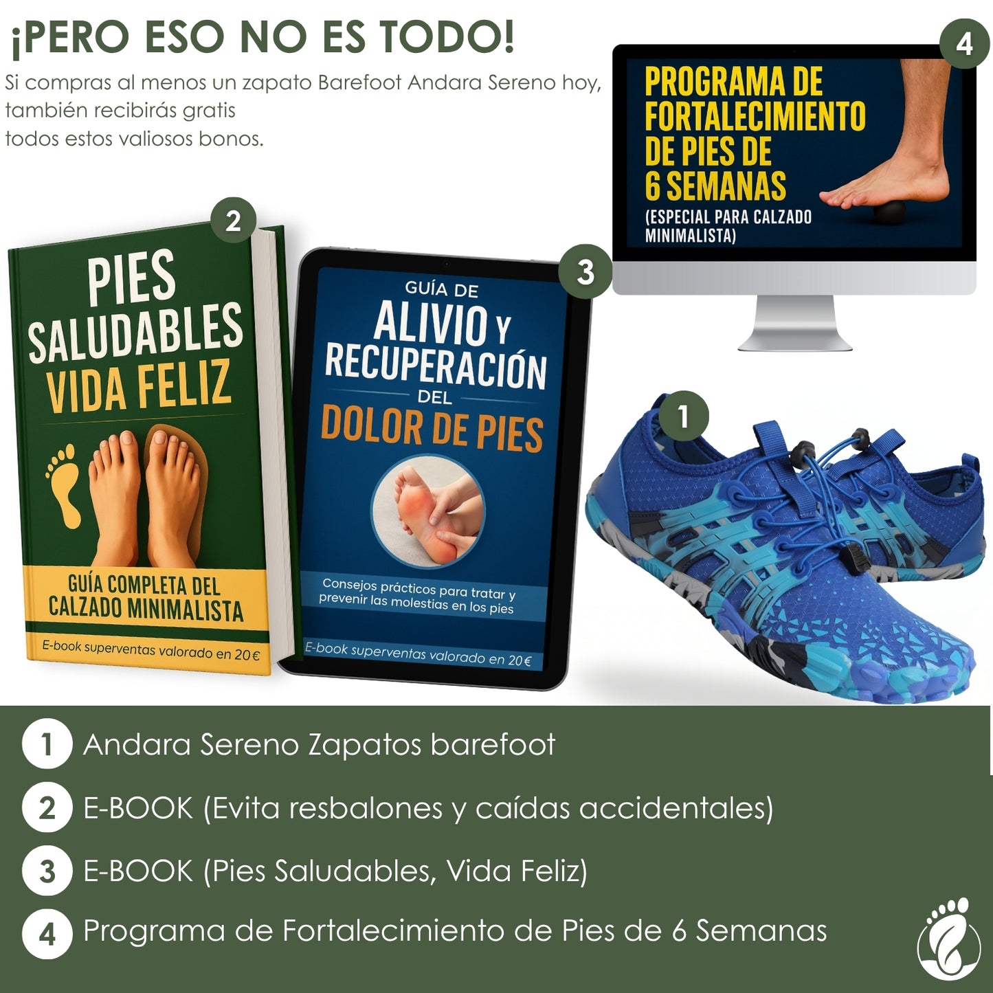 Andara Sereno – Zapatos Barefoot (Unisex) – Ligero – Flexible – Natural