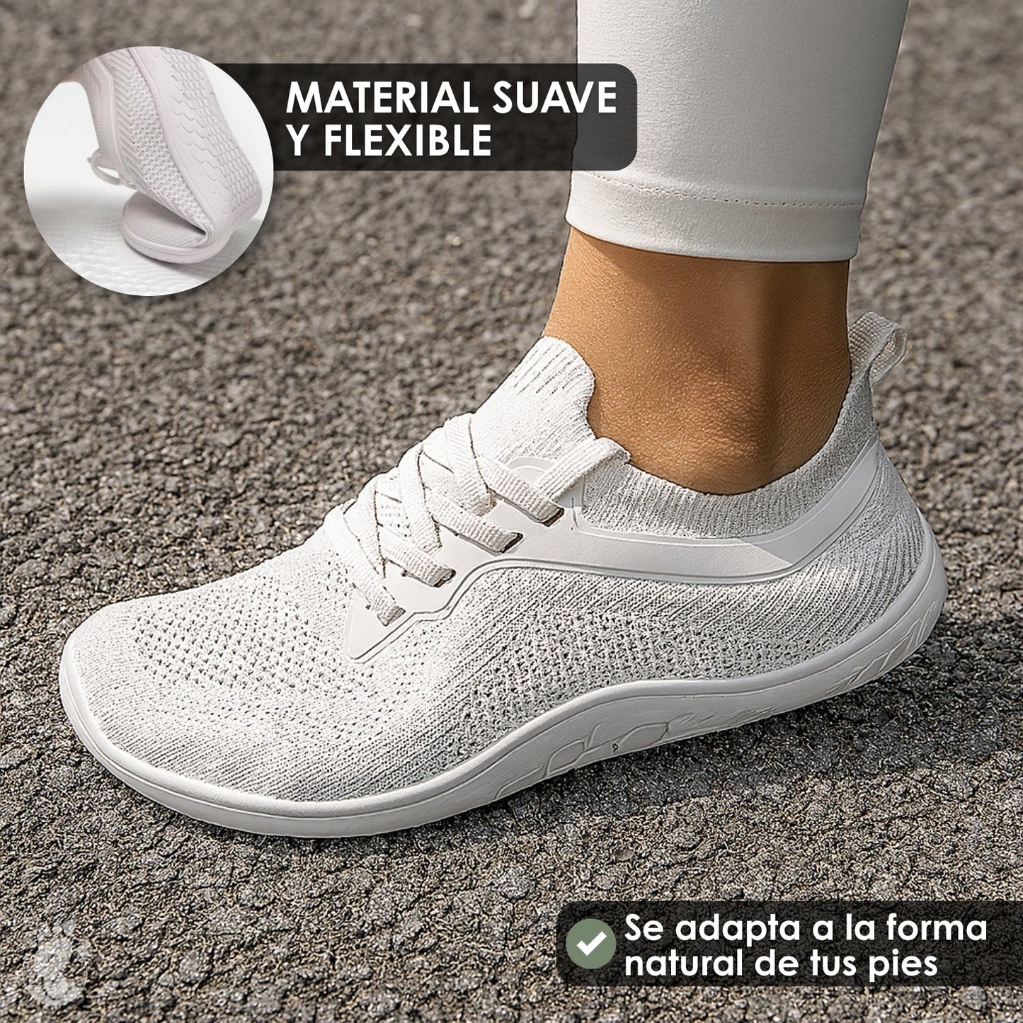 Calzado Minimalista Unisex – Modelo Andara Claro – Flexible, Transpirable y Ligero